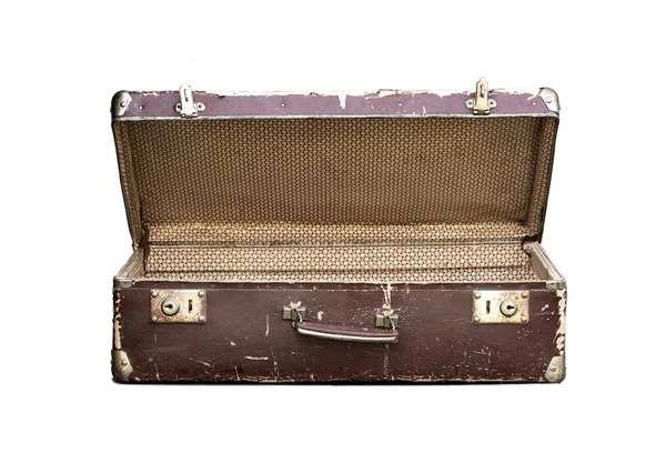 Old suitcase isolated on white — Stock Photo, Image