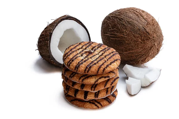 Beyaz Hindistan Cevizli Çikolatalı Kurabiyeler — Stok fotoğraf