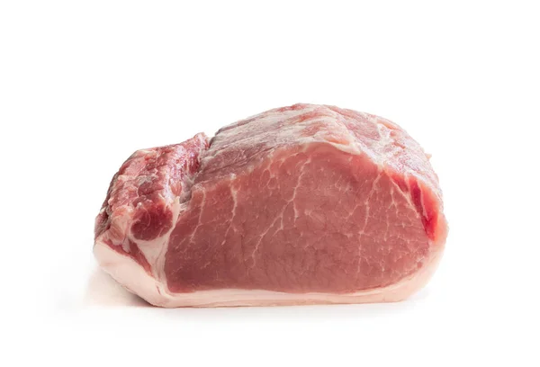 Carne Crua Porco Isolada Sobre Fundo Branco — Fotografia de Stock