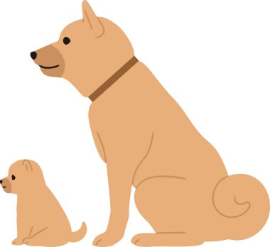 Manzara köpek yavrusu ve üst köpek