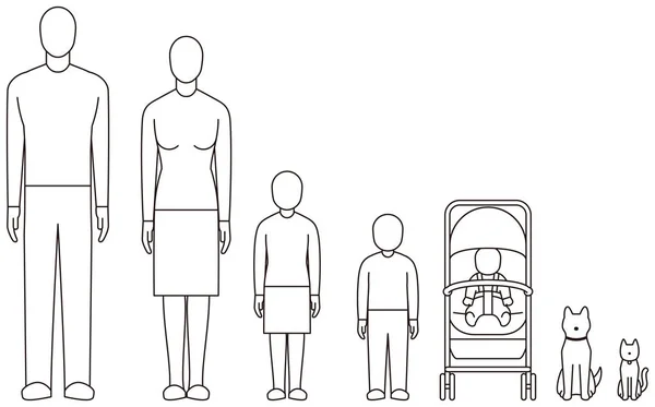 가족과 마법사 — 스톡 벡터