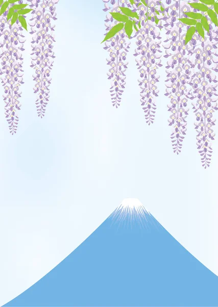 Wisteria Blommor Och Fuji Bakgrundsmaterial Japanska Bild — Stock vektor