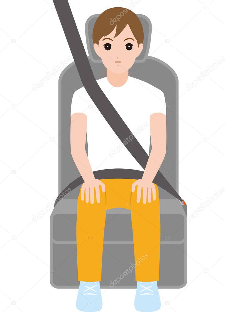 Boys playing seat belts