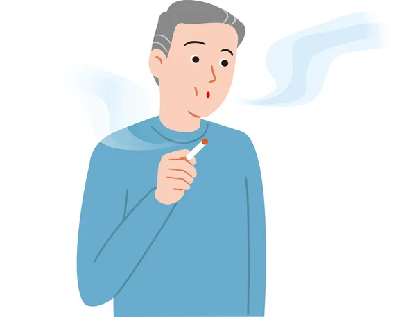 Senior Citizen Smoke — Stock Vector