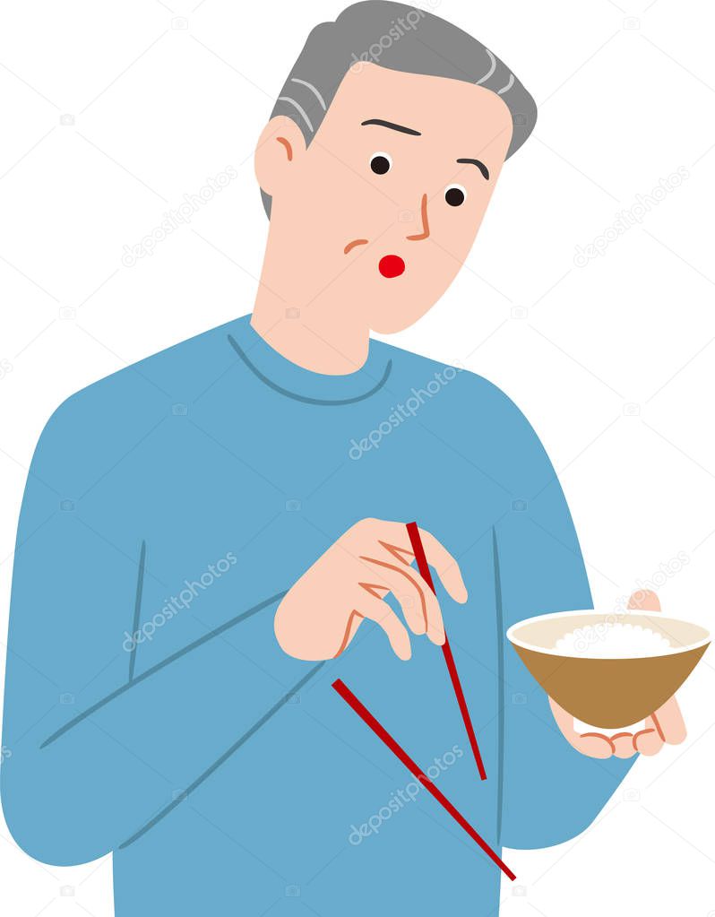 senior citizen  to drop chopsticks