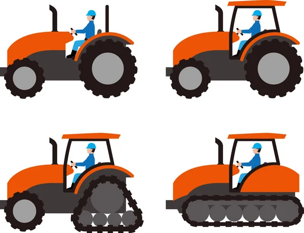 Tarımsal Traktörler Sürücü — Stok Vektör