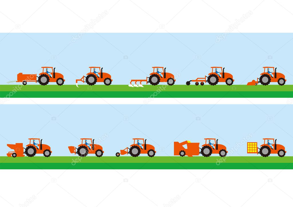 Agricultural tractor and agricultural work