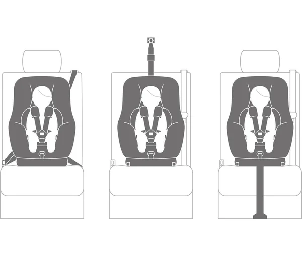 Méthode Installation Siège Auto Enfant — Image vectorielle