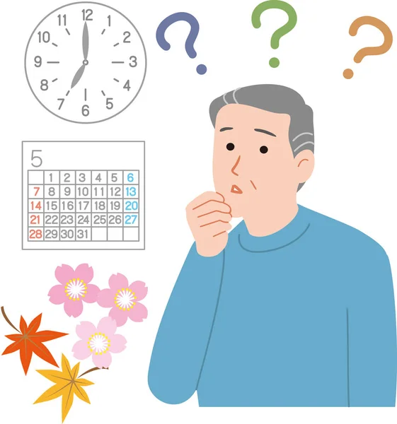 Elderly People Symptoms You Know Time — Stock Vector