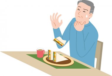 Yaşlılarda evde kazalar. Tıkalı yiyecek.