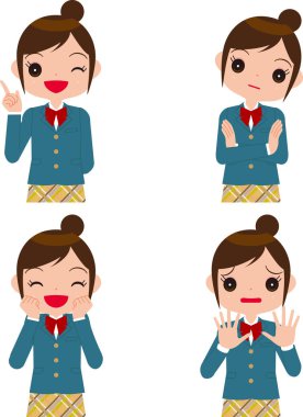 Üniformalı kızın yüz ifadesi