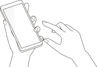 Prfinger elinde bir akıllı telefon tutuyor ve tıklıyor.