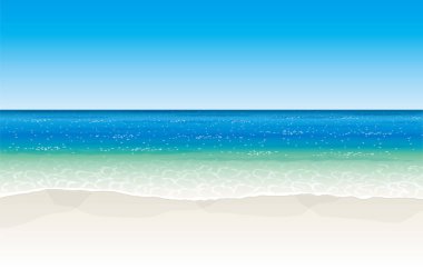 Tropik deniz ve sahil. Vektör malzemesi