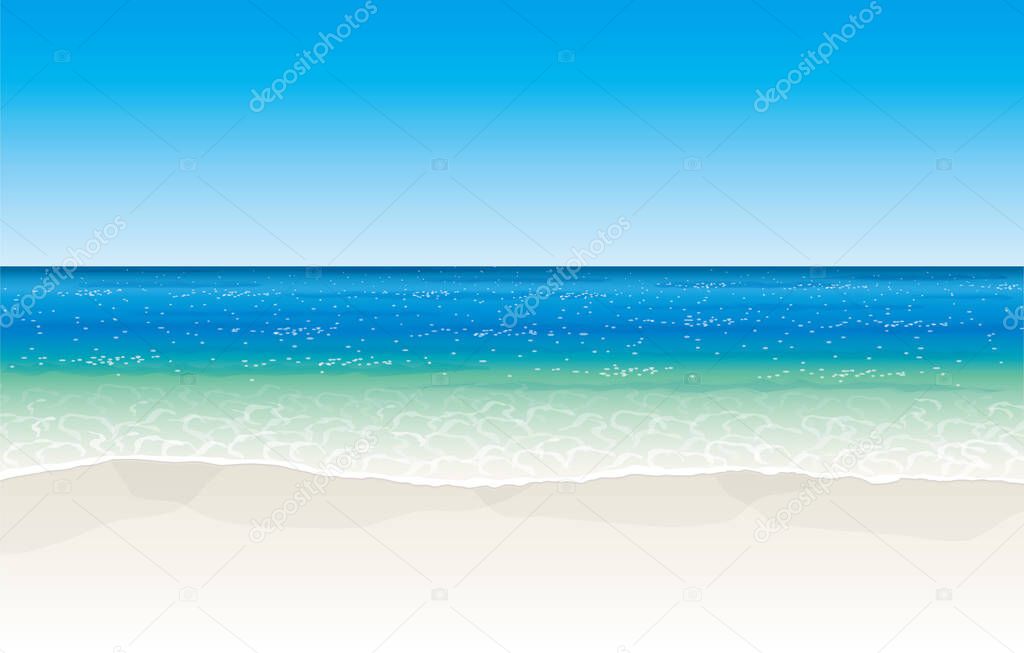 Tropical sea and beach. Vector material