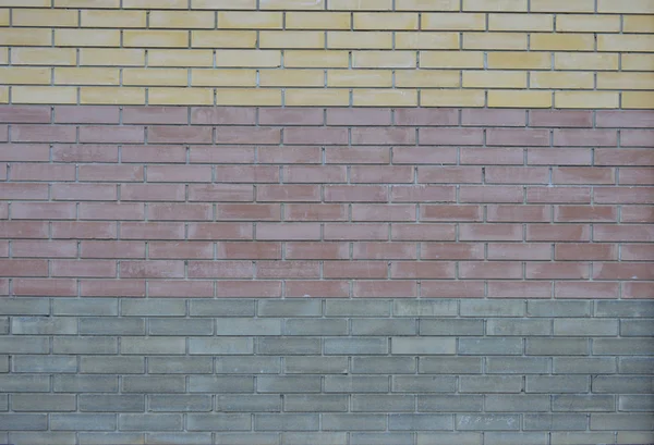 Textura Fachada Edifício Tijolos Brancos Amarelos Verdes Danificados — Fotografia de Stock