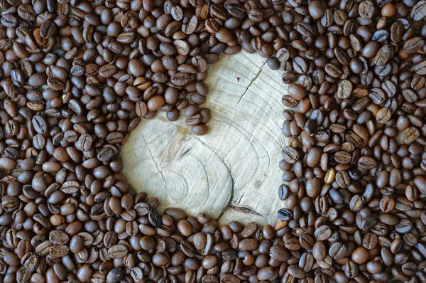 Love Coeur Grains Café Texture Fond — Photo