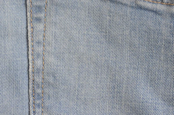Textuur Van Blauwe Jeans Met Een Lichte Draad Uitgerekt Jeans — Stockfoto