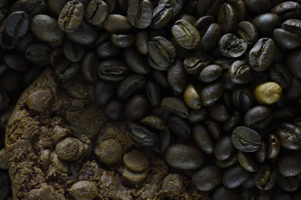 Chocolate Cookies Background Coffee Beans — Stock Photo, Image