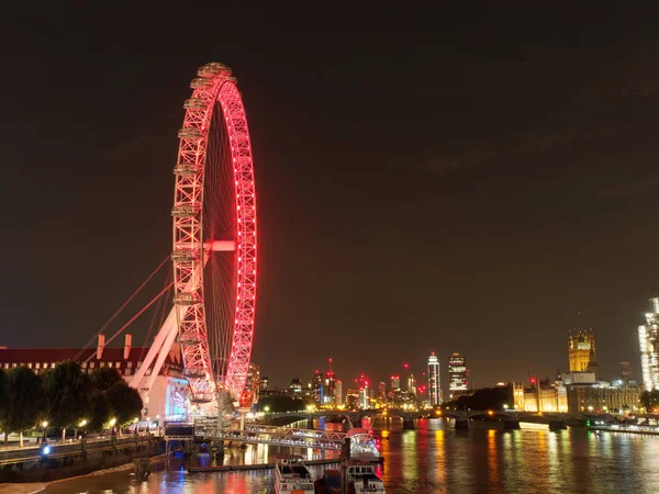 Londra 28 Ağustos 2018, London eye gece — Stok fotoğraf