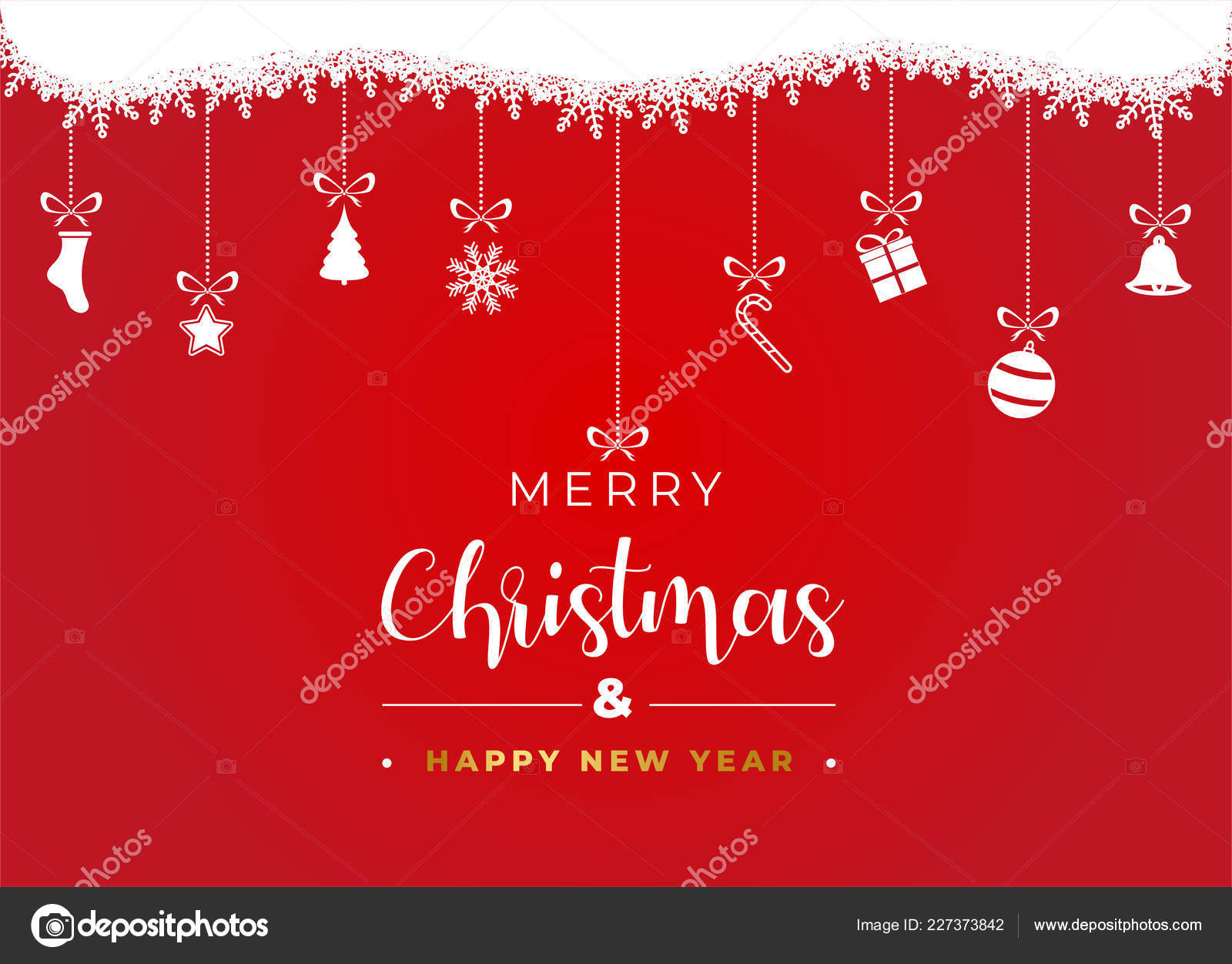 merry christmas happy new year banner christmas decoration red