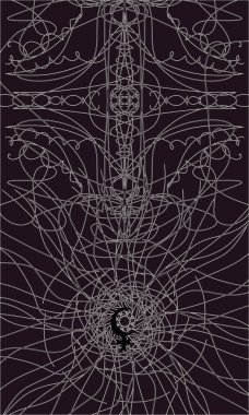 Tarot kartları arka tarafta. Lilith, okült desen