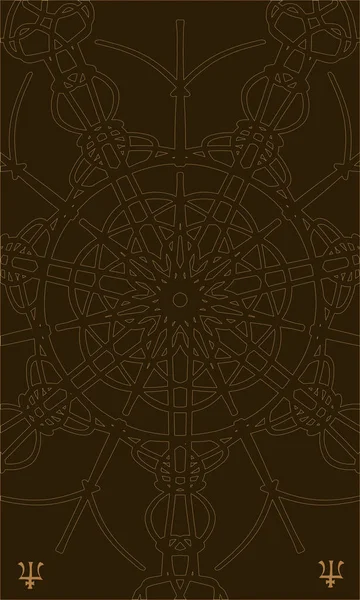 Tarot kartları arka tarafta. Neptün, okült desen