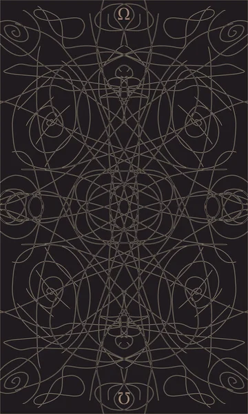 Tarot Cards Back Design Back Side Omega Occult Pattern — Stock Vector