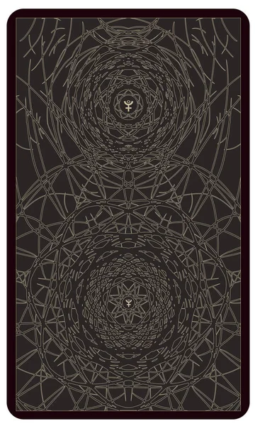 Diseño Posterior Cartas Del Tarot Parte Posterior Plutón Patrón Oculto — Vector de stock