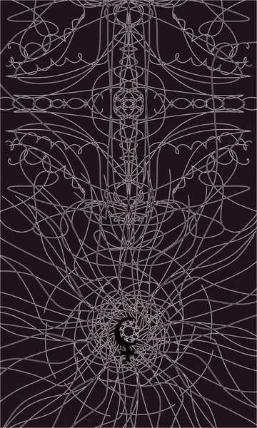 Tarot kartları arka tarafta. Lilith, okült desen