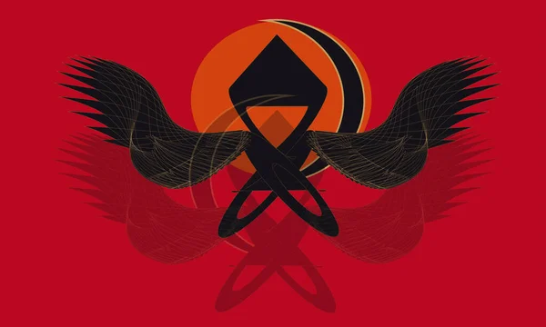 Ninja, soyut çizim. Logo kavramı