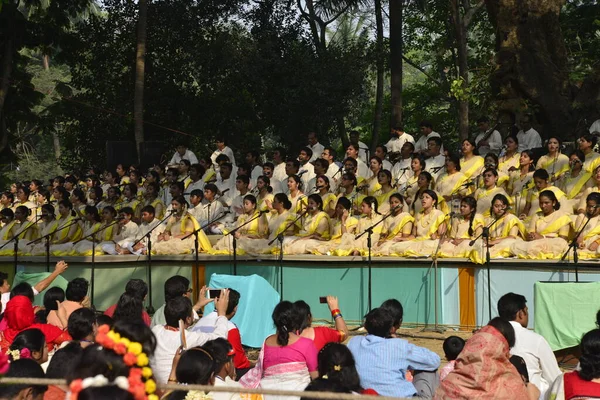 Бангладешские Певцы Поют Концерте Посвященном Первому Дню Нового Года Бангле — стоковое фото