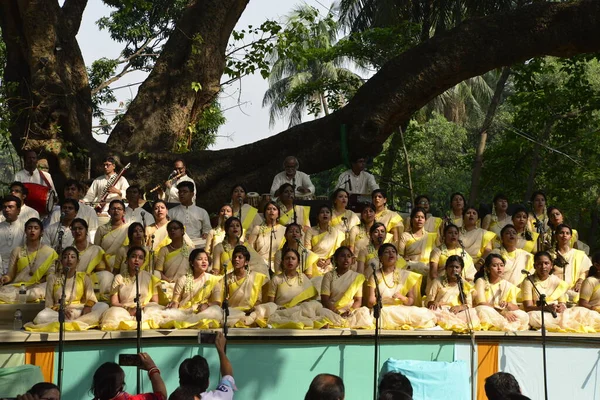 Бангладешские Певцы Поют Концерте Посвященном Первому Дню Нового Года Бангле — стоковое фото