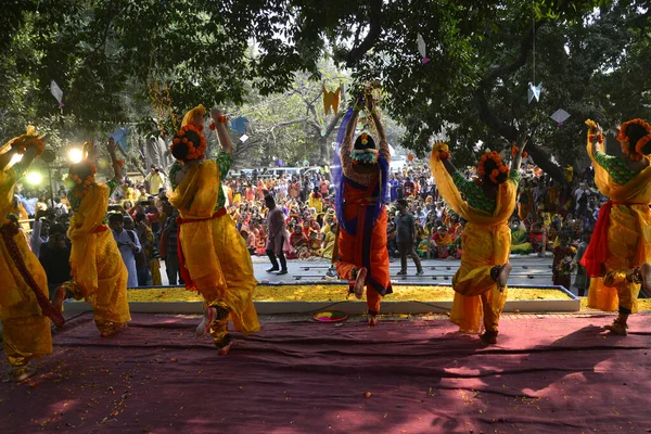 Buntes Puder Anlässlich Des Basanto Utsab Ersten Frühlingstag Der Dhaka — Stockfoto