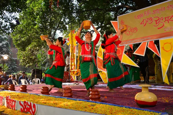 Bahar Ilk Günü Basanto Utsab Bangladeş Dhaka Kentindeki Dhaka Üniversitesi — Stok fotoğraf