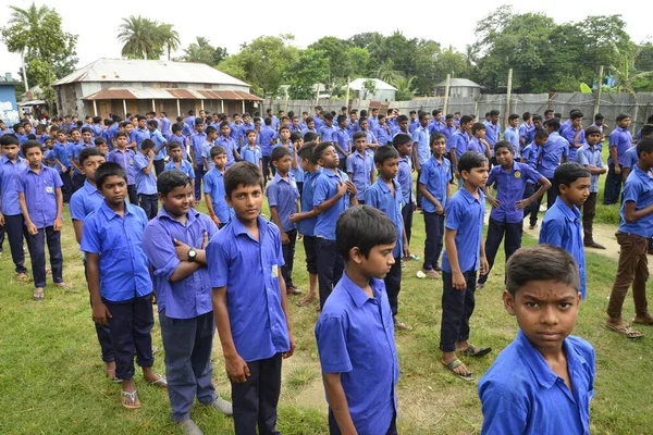 Bangladeshi School Students Stand Alignment School Ground Manikganj Dhaka Bangladesh — Stock Photo, Image