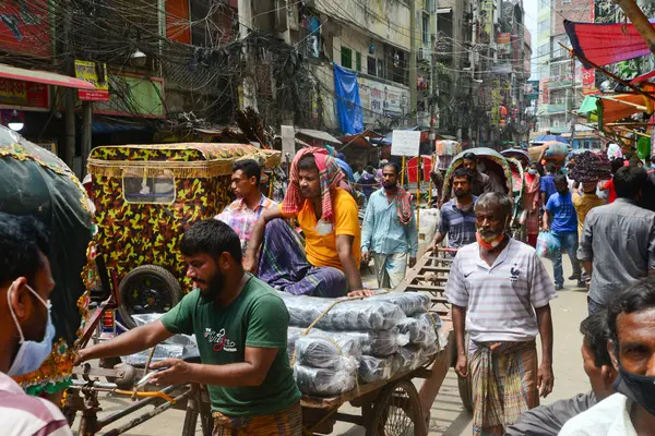 Bangladesh Heeft Zich Verzameld Een Marktgebied Tijdens Covid Coronaviruspandemie Dhaka — Stockfoto