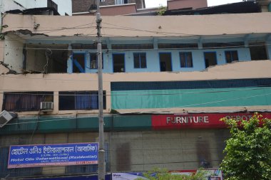 Dhaka, Bangladeş 'teki patlama noktası, 15 Ağustos 2017. Dhakas Panthapath bölgesindeki bir otelde düzenlenen operasyonda şüpheli bir militan öldürüldü. Bu sabah bir militandan şüphelenilen bir baskın düzenlendi..