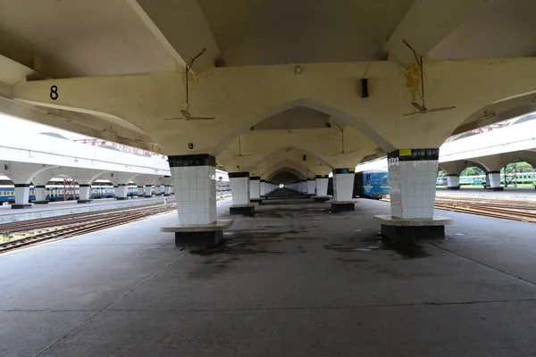 Železniční Stanice Kamlapuru Během Dháky Považována Prázdnou Návaznosti Příkaz Úřadů — Stock fotografie