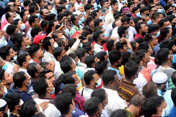 Trabalhadores Migrantes Bangladesh Que Trabalham Arábia Saudita Realizam Uma Manifestação — Fotografia de Stock