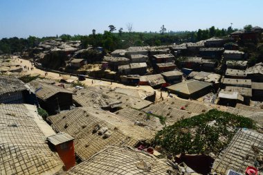 2 Şubat 2019 'da Ukhia, Cox' s Bazar, Bangladeş 'teki Balukhali rohingya mülteci kampının manzarası