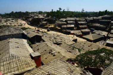 2 Şubat 2019 'da Ukhia, Cox' s Bazar, Bangladeş 'teki Balukhali rohingya mülteci kampının manzarası