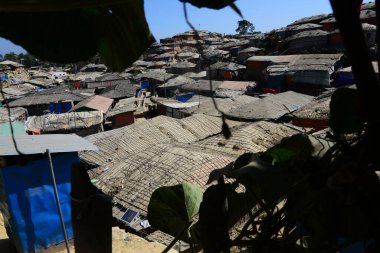 2 Şubat 2019 'da Ukhia, Cox' s Bazar, Bangladeş 'teki Balukhali rohingya mülteci kampının manzarası