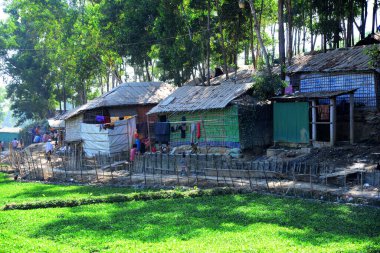 2 Şubat 2019 'da Ukhia, Cox' s Bazar, Bangladeş 'teki Balukhali rohingya mülteci kampının manzarası