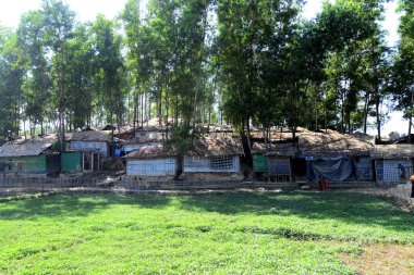 2 Şubat 2019 'da Ukhia, Cox' s Bazar, Bangladeş 'teki Balukhali rohingya mülteci kampının manzarası