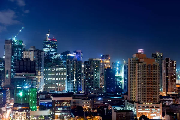 Makati Stad Manilla Nachts — Stockfoto