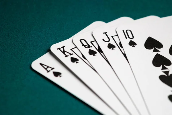 Juegos Tarjetas Combinación Escalera Real Poker Juego — Foto de Stock