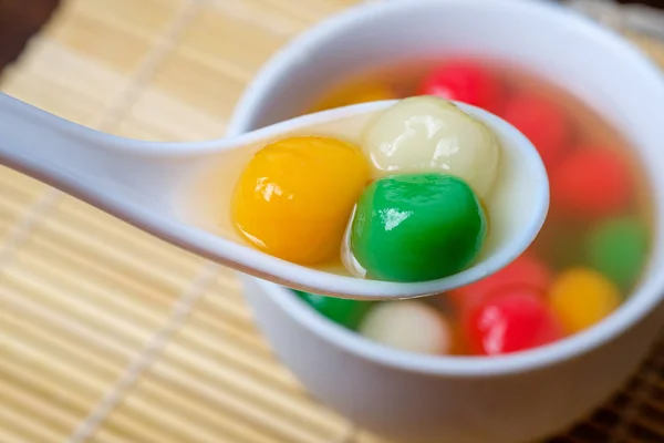 Tang Yuan Tradicional Bola Arroz Dulce Chino Hecha Arroz Glutinoso — Foto de Stock