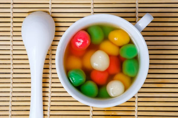 Tang Yuan Tradicional Bola Arroz Dulce Chino Hecha Arroz Glutinoso — Foto de Stock