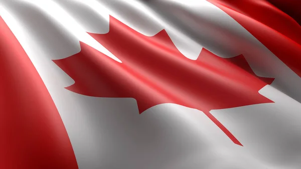 加拿大的飘扬的国旗 适用于背景图形资源 3D插图 — 图库照片