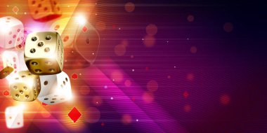 Casino theme background illustration with gambling dice concept for sicbo or craps. 3D illustration clipart